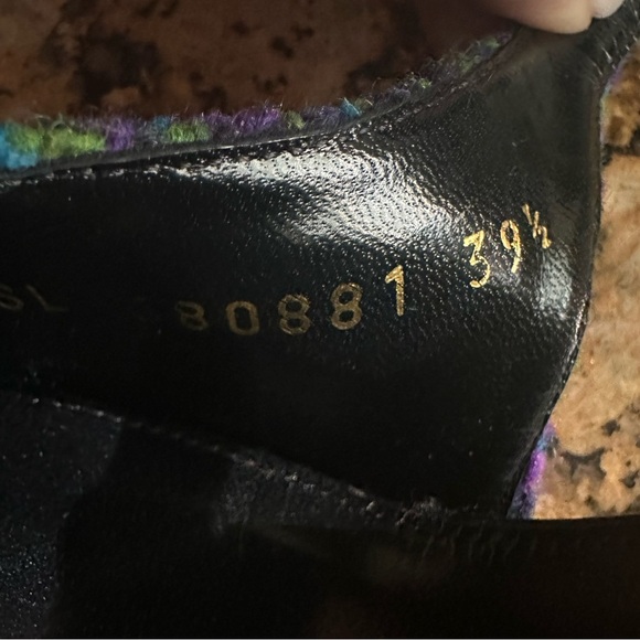 Saint Laurent Arian Vert Blue Violet Tweed Slingback - Picture 13 of 13